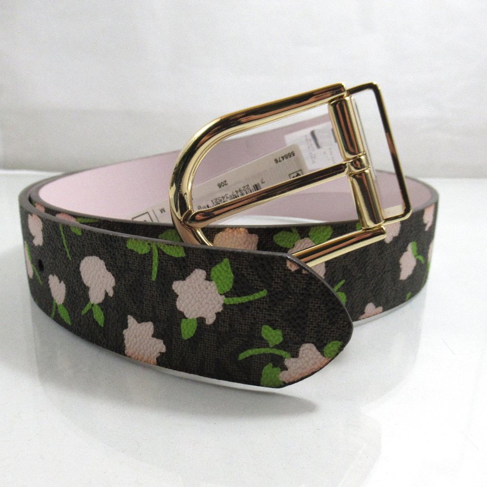 Michael Kors 38 Millimeter Floral Logo Reversible Belt